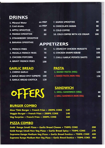 The Debonairs Pizza menu 