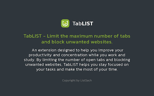 TabLIST - Limits and Block