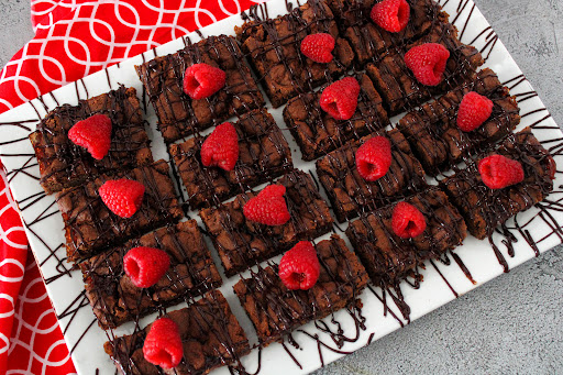 A platter of Chocolate & Raspberry Bars.