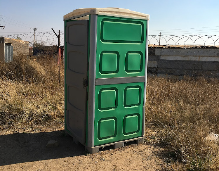 One of the new Ventilated Improved Pit (VIP) toilets being provided to residents at informal settlements in Johannesburg.