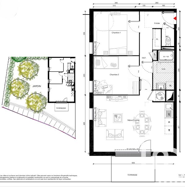 Vente appartement 3 pièces 62 m² à Chartres-de-Bretagne (35131), 250 000 €