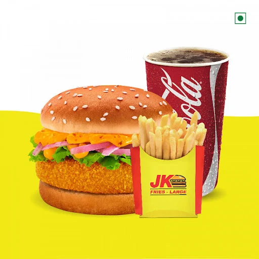 Classic Cheese Burst Burger + Fries + Coke (300 Ml)