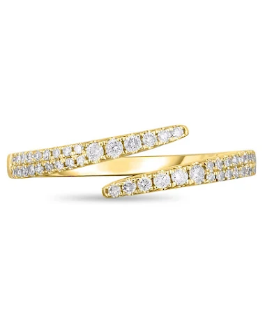 Bague ouverte serpent en diamants - 1