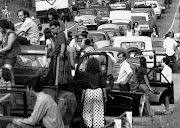 Would-be Woodstock music festivalgoers trapped in an epic jam on the road to Bethel, New York on August 15 1969.