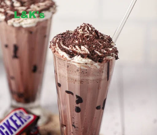 Chocolate Snickers Brownie Milkshake