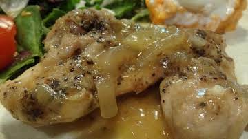 BONNIE'S BRAISED CHICKEN WITH SAUTEED ONIONS