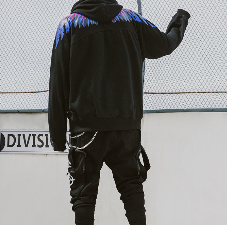 Oversize sweater men's hooded Harajuku bf loose European and American street hip hop tide brand couples national tide in