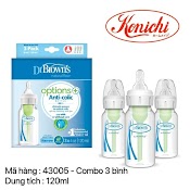 [ 43005 ] Combo 3 Bình Sữa Dr.brown's Cổ Thường Tùy Chọn 120Ml Nhựa Pp