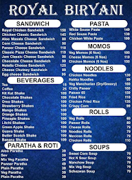 Royal Bakers menu 1