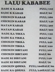 Lalu Kababe menu 1