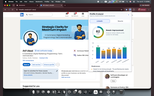 LinkedIn Resume Analyser Suggestor screenshot 1