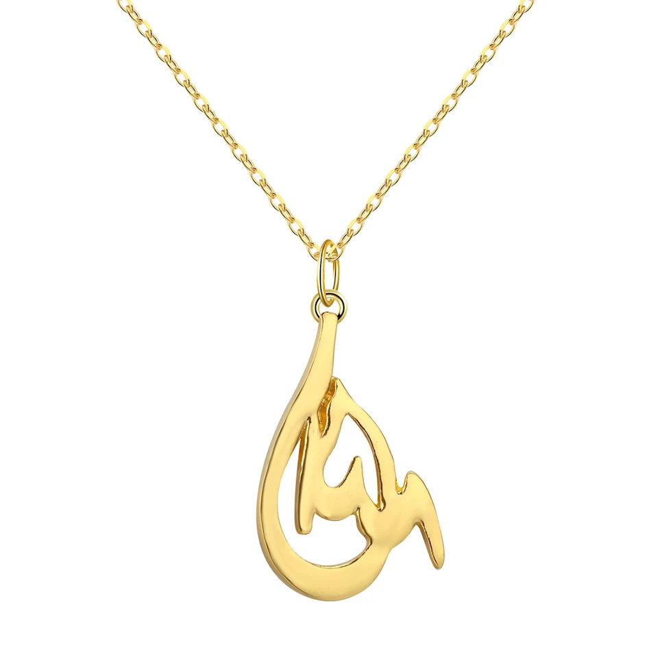Alloy Simple Gold Lightning ketting voor dames en heren. Eenvoudig gouden bliksem ontwerp. Een stijlvolle, unisex accessoire.
