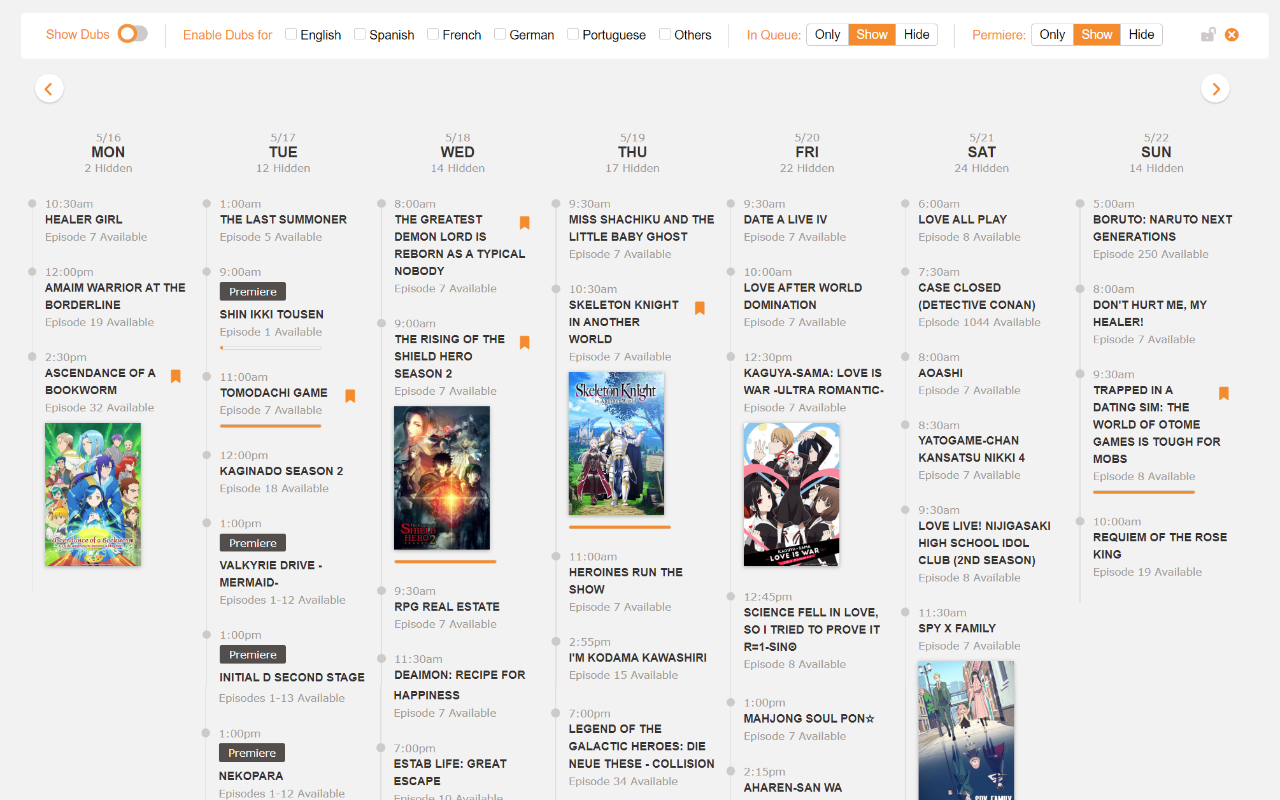 Release Calendar Filter for Crunchyroll Preview image 1