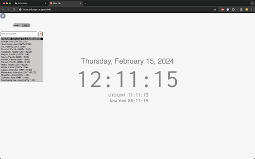 DateTime new tab page