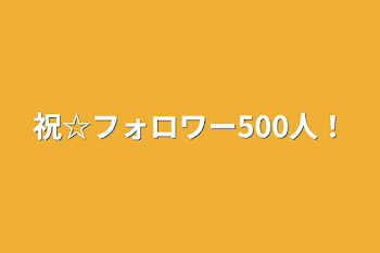 祝☆フォロワー500人！