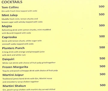 Tamarind - Shakun Hotels & Resorts menu 