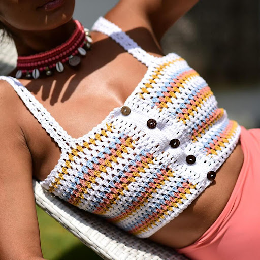 Title 7, Sexy Beach Hollow Wrapped Chest Handmade Cotton...