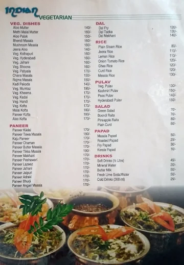 Chopsticks Spice Malabar menu 