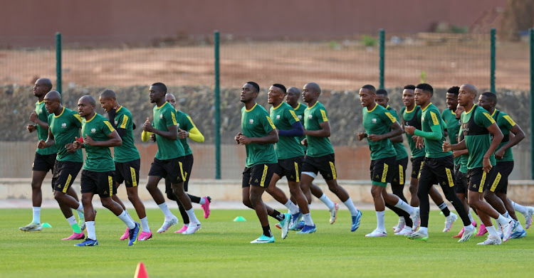 Bafana Bafana training during the 2023 African Cup of Nations South Africa Training Session at the Korhogo, Korhogo on the 13 January 2024 PIC: SAFA MEDIA