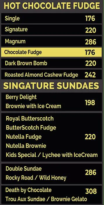 The Lassi Corner menu 