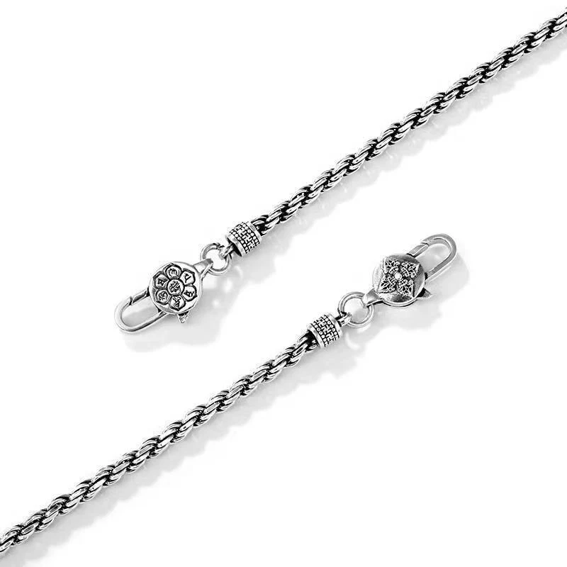 Pulsera vintage para hombre con mantra de seis palabras, sencilla y tejida, ideal para expresar tu personalidad única.
