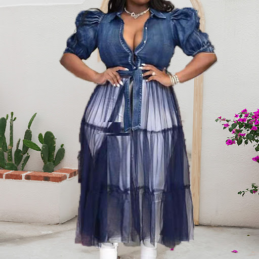 Title 6, Plus Size Womens Dress with Cardigan and Denim...