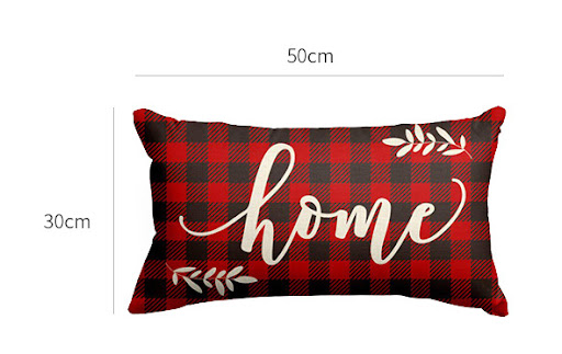 Title 2, Long Christmas Linen Lumbar Cushion Cover for O...