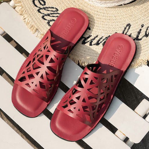 Title 8, Irregular Hollow Sandals Ethnic Style Square To...
