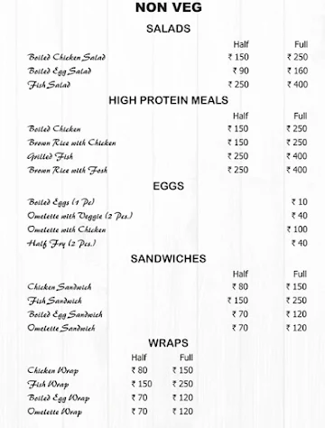 Fitness Blend Cafe menu 