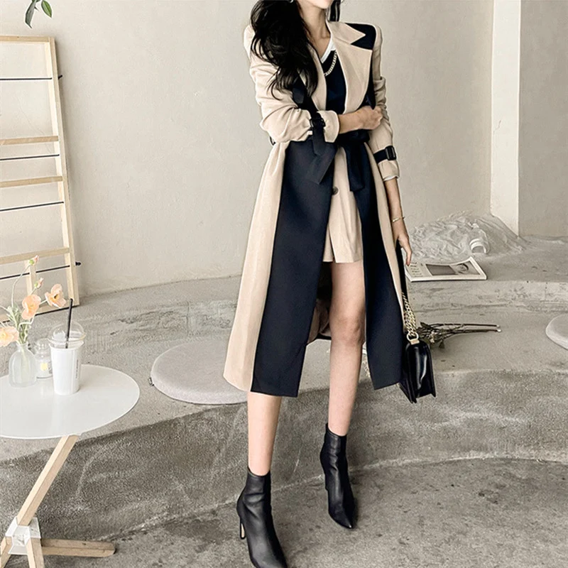 Elegante Abrigo Largo de Mujer para Otoño, Diseño Clásico, Ideal para Clima Fresco, Confortable y Versátil, Perfecto para Cualquier Ocasión.