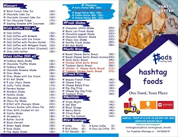 Hashtag Foods menu 