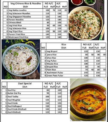 Hotel Red Rose menu 