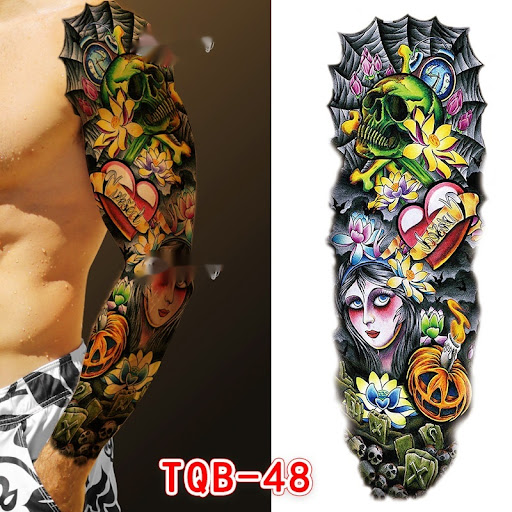 Title 9, Halloween Big Picture Tattoo Sticker Full Water...