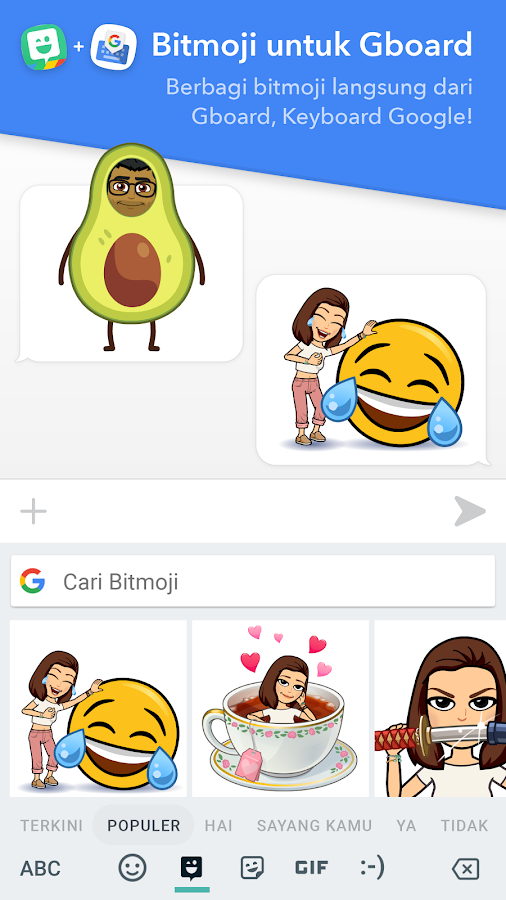 Bitmoji Emoji Avatar Apl Android Google Play Screenshot Aplikasi Gambar