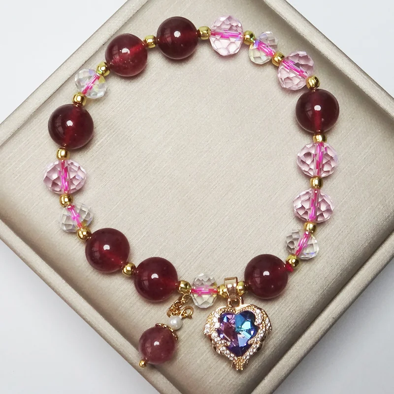 Title 1, Bracelet en quartz fraise naturel pour femmes, ...