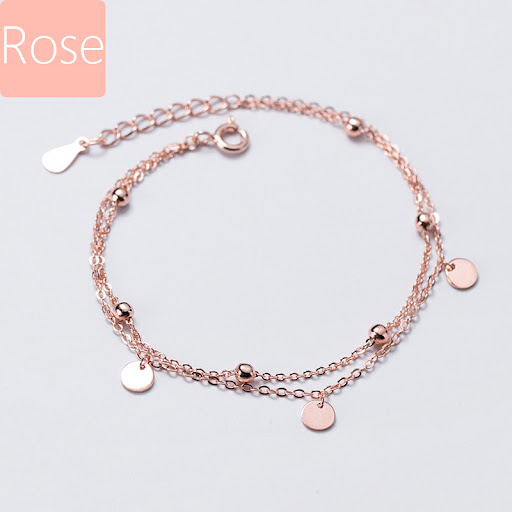 Title 2, Silver fashion double layer disc and shiny pear...