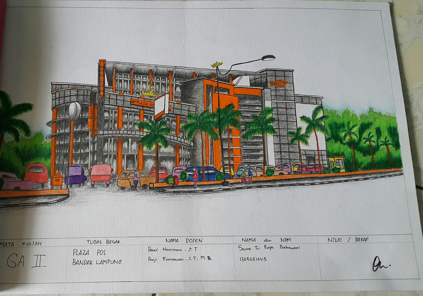 Sketsa Dengan Teknik Warna Arsitektur