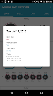 Abusive Gym Reminder Screenshot