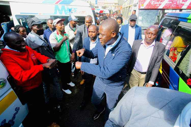 Nairobi Governor Johnson Sakaja interacting with Kenyans at CBD after government postponed school reopening dates on Monday, April 29, 2024.