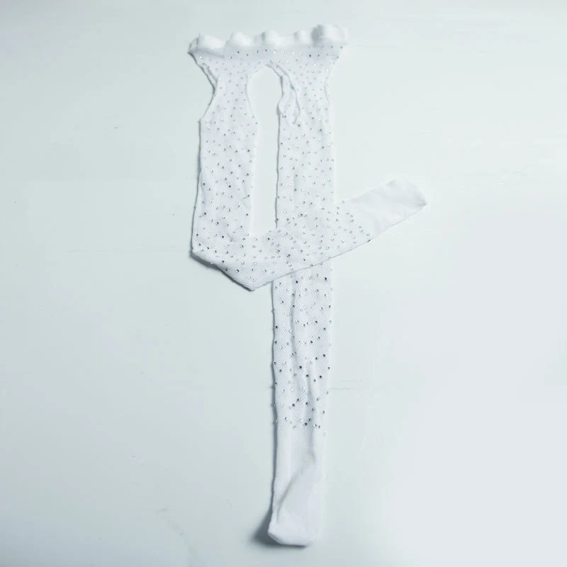 Rhinestone Quartz Four Sides Carved Fishnet Stockings Crotch Free. Unleash your inner confidence with these sexy and uni
