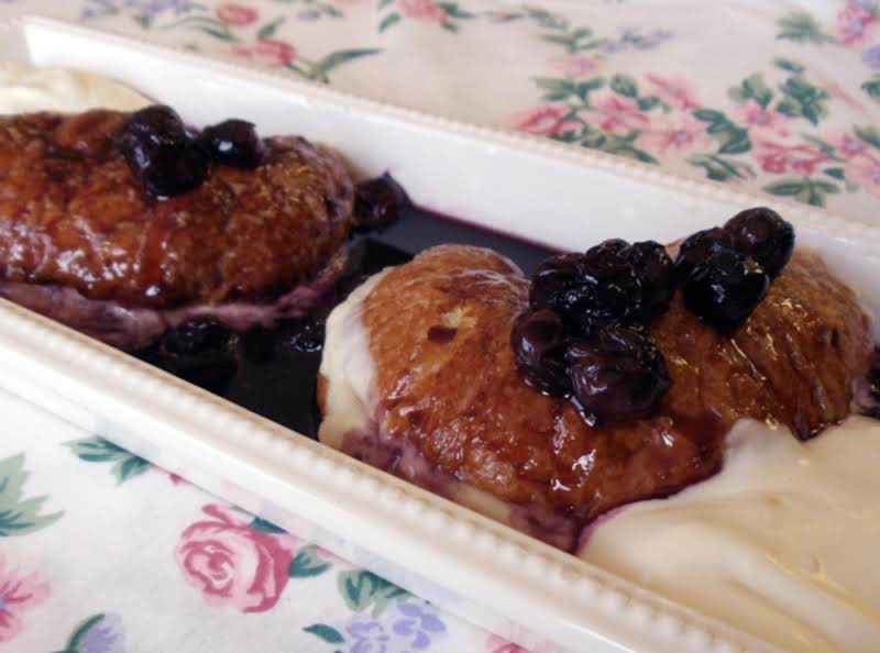 Lemon Cream Brunch Croissants With Maple Blueberry Syrup