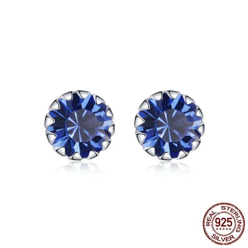 Brincos de Stud Zircônia Populares Doze Cores S925. Adicione um toque de brilho ao seu look com estes brincos elegantes e versáteis.