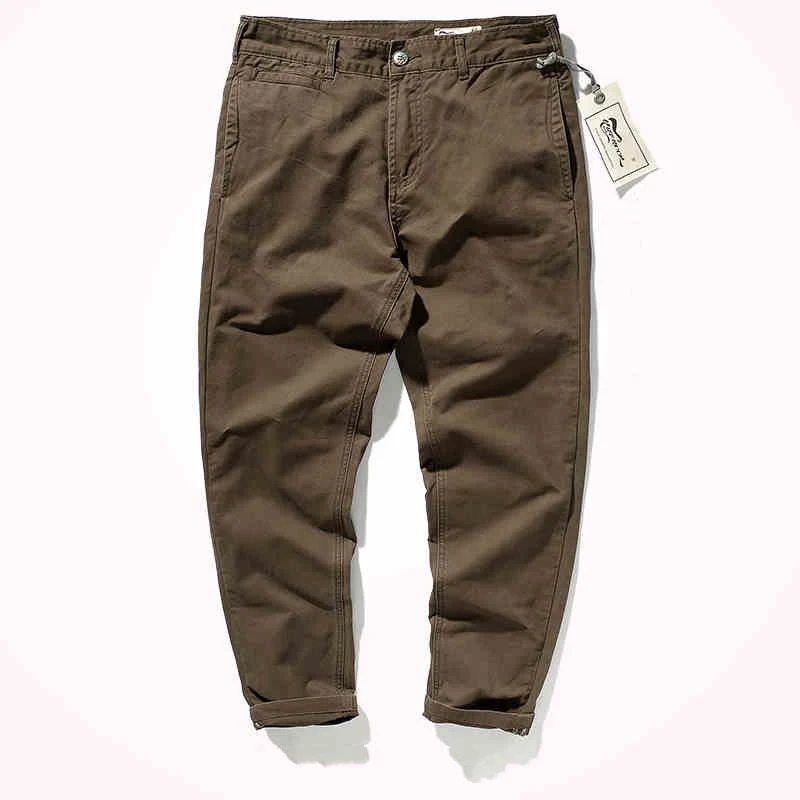 Retro Günlük Pantolon Erkek Düz Dar Paça Pantolon