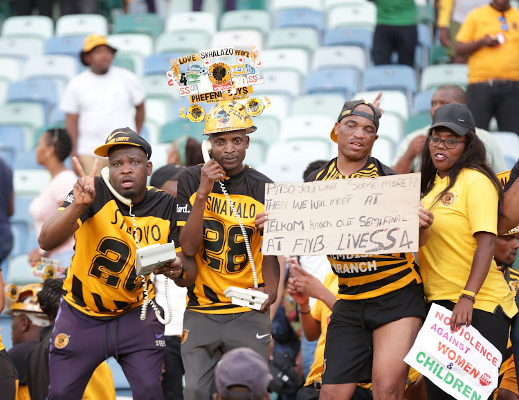 Kaizer Chiefs fans during celebrate during a match.