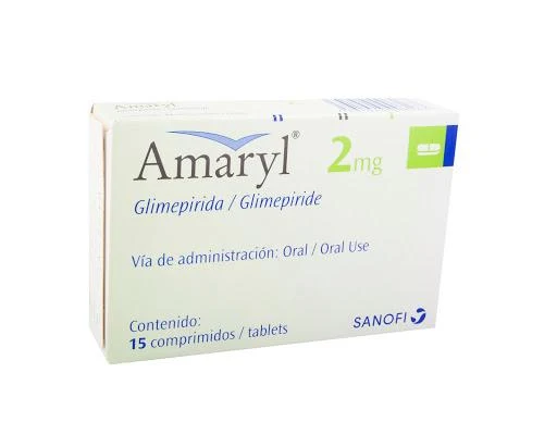 Amaryl Glimepirida 2 mg Sanofi Caja x 15 Comprimidos