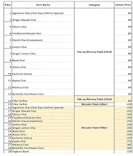 Chai Days menu 1