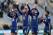 Thiago Silva of Chelsea acknowledges fans after the game during the Premier League match between Newcastle United and Chelsea at St. James Park on October 30, 2021 in Newcastle upon Tyne, England.