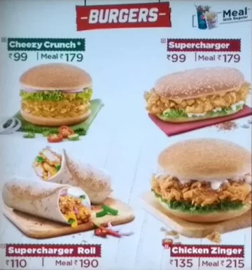 KFC menu 