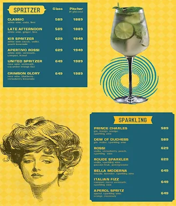 United Coffee House Rewind menu 