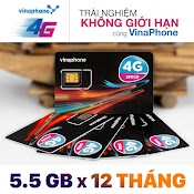 Sim Vina 4G Gói D500 Tặng 5.1Gb/Tháng Bao Xài 1 Năm 60Gb Không Tốn Phí Gia Hạn